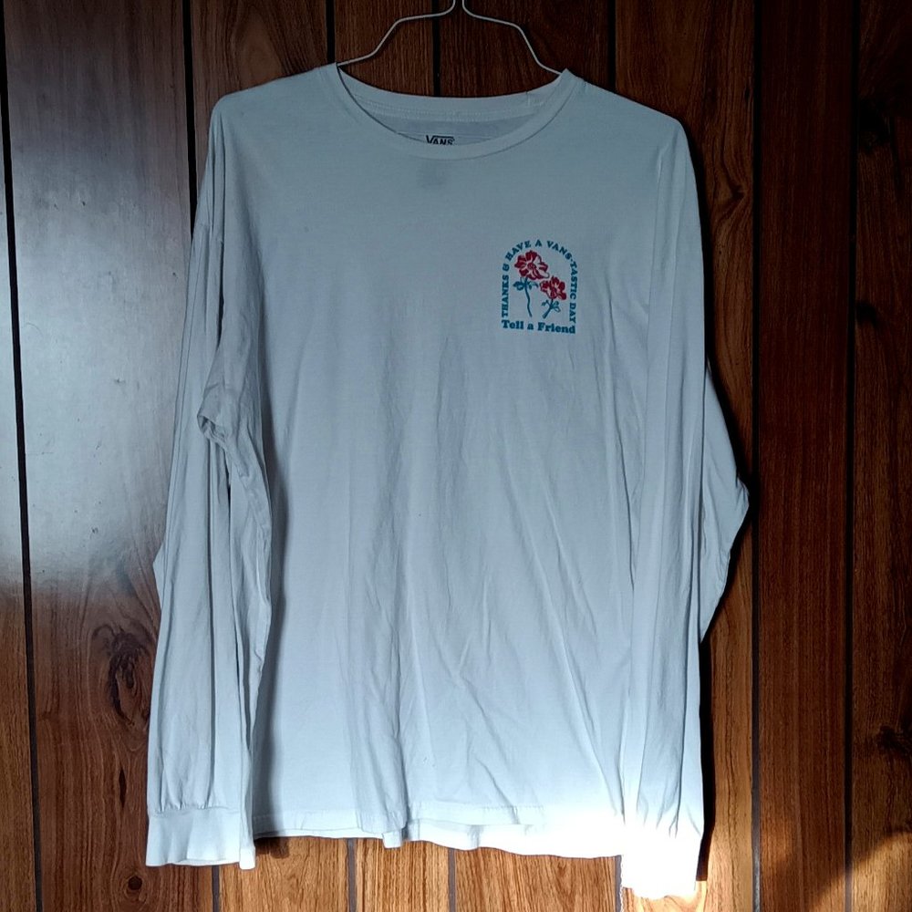 Vans Long Sleeve White Tee Size Extra Large